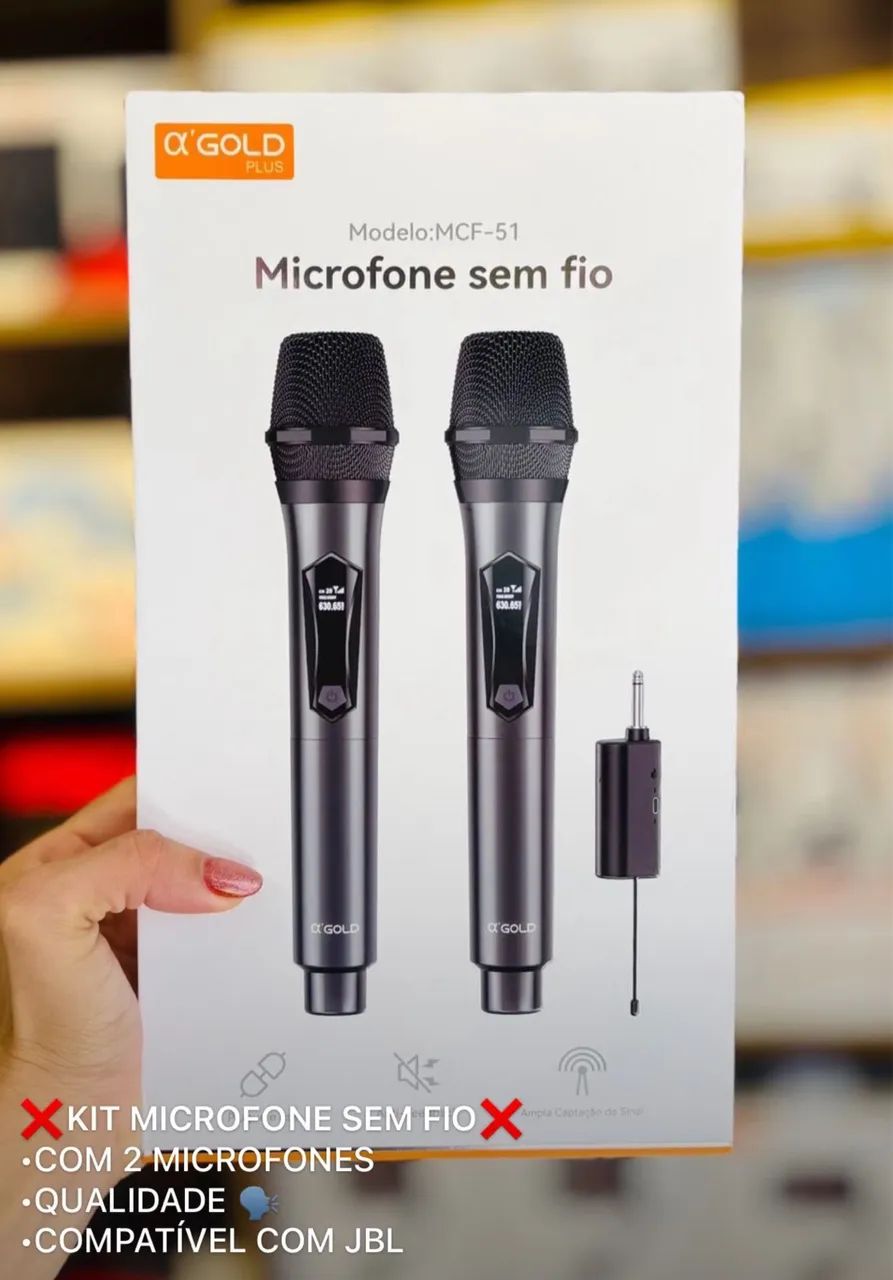 Microfone sem fio duplo 