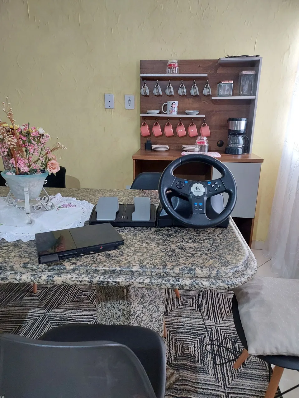 Playstation 2 completo com volante Logitech