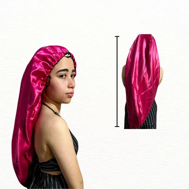 Touca de cetim longa dupla face  - Foto 3