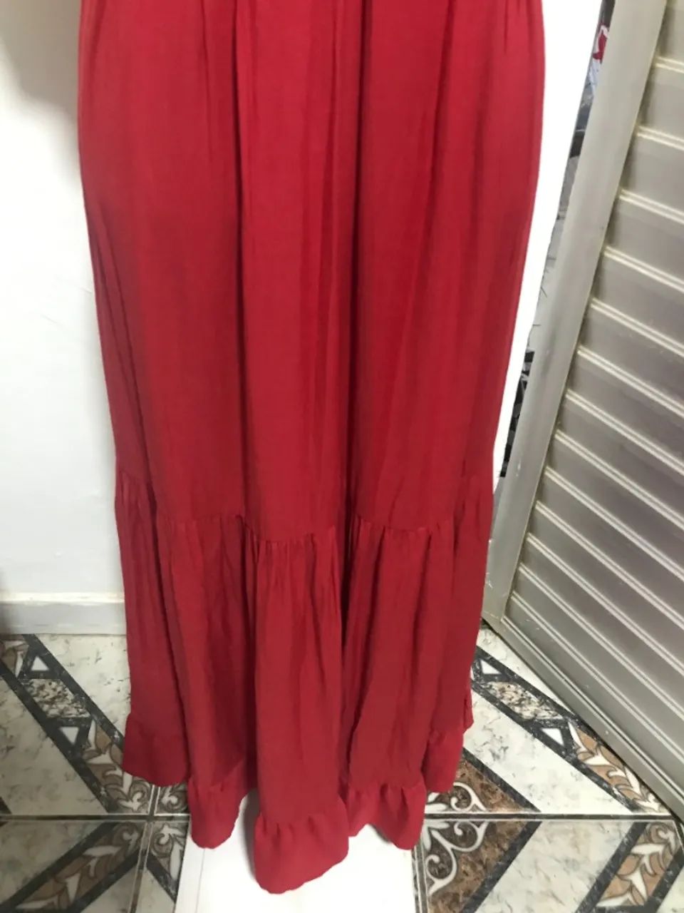 Vestido Longo Vermelho Elegante - Foto 3