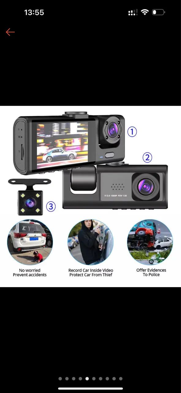 Camera veicular frente dentro e fundo - Foto 3