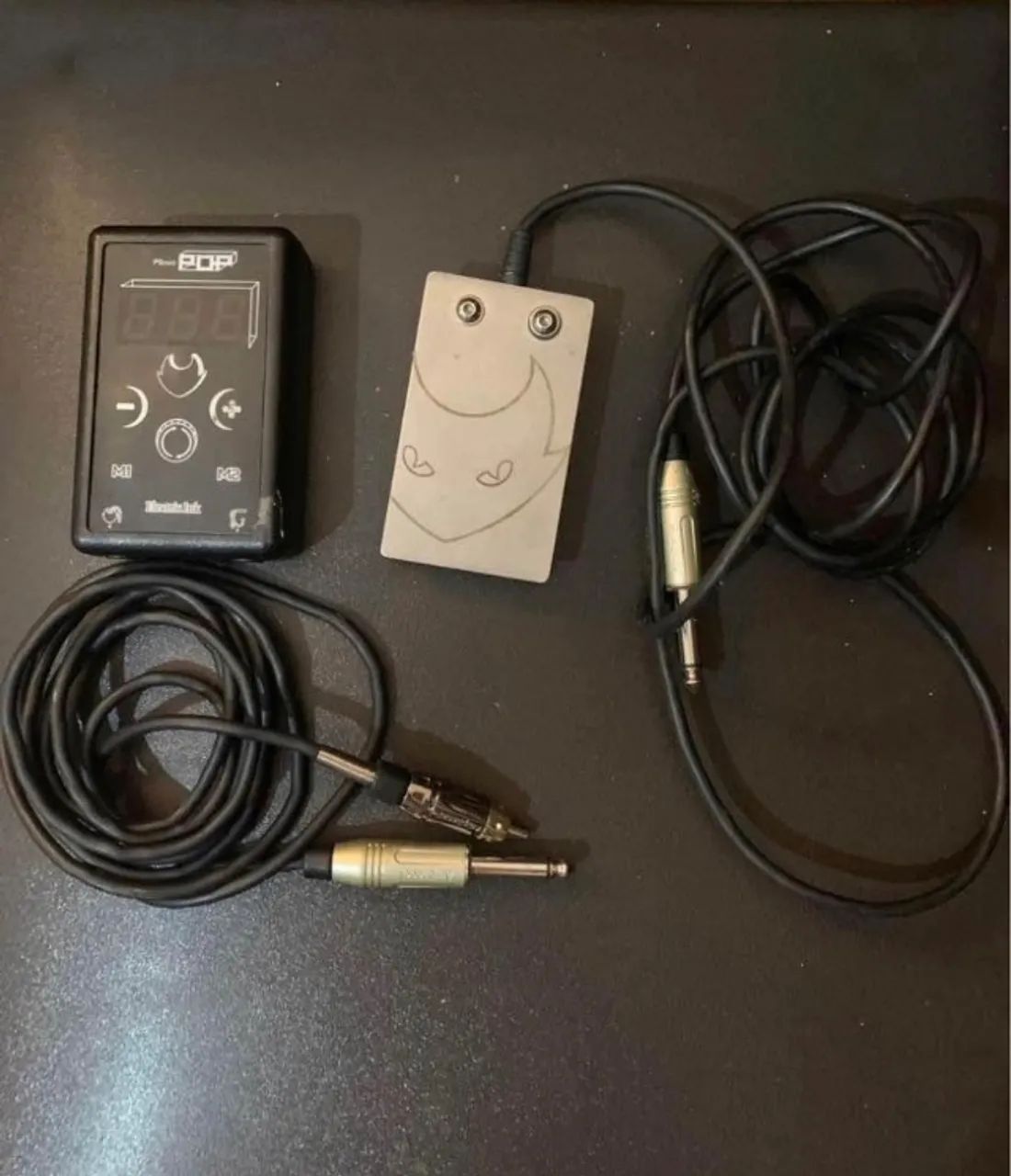 Fonte PS mini Cabo RCA pedal Marca eletric ink para tatuagem estado de novo, usado poucas  - Foto 3