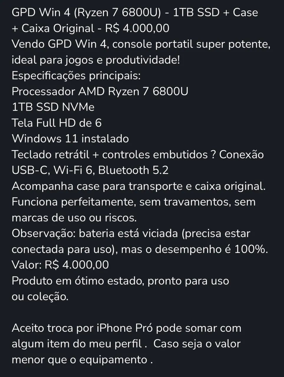 Gpd 4 win 1 tb  - Foto 2