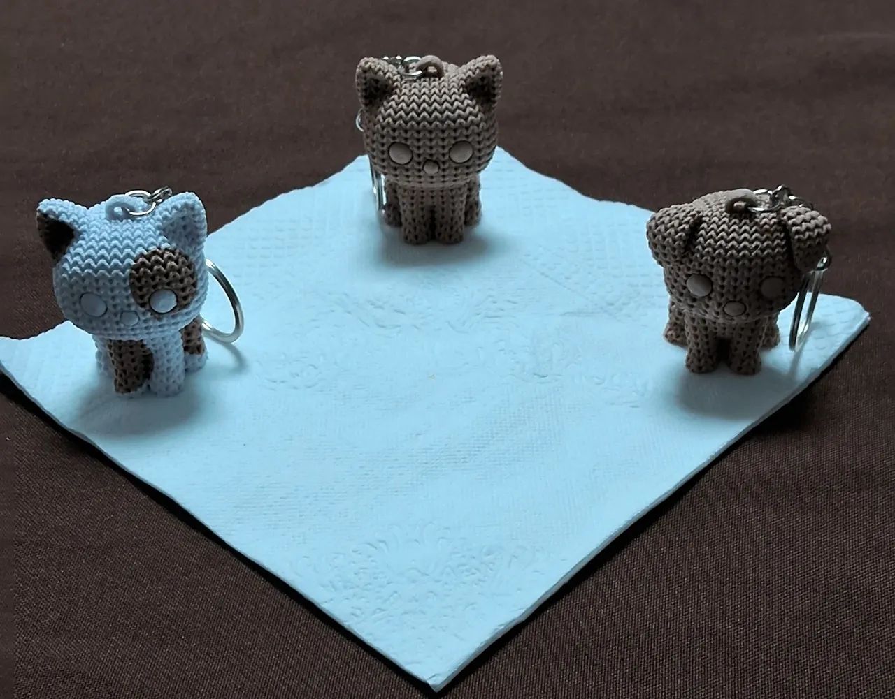 Chaveiro 3D modelo crochê