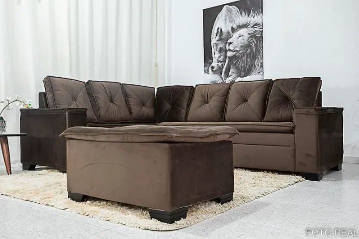 Sofá Canto 5 lugares com Puff  Veralis - Foto 3