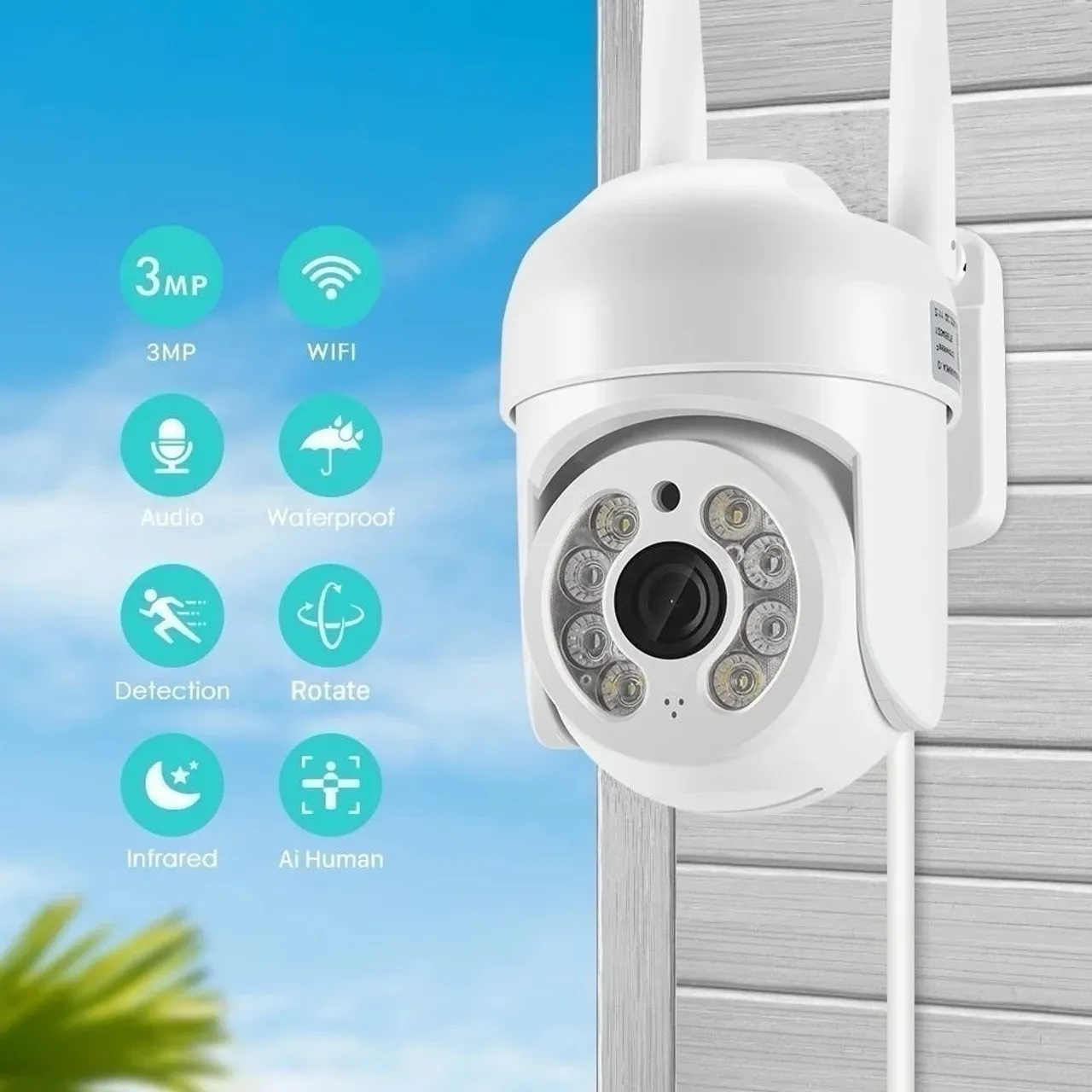 Câmera de Segurança Wi-Fi 3MP - Rotação 360°