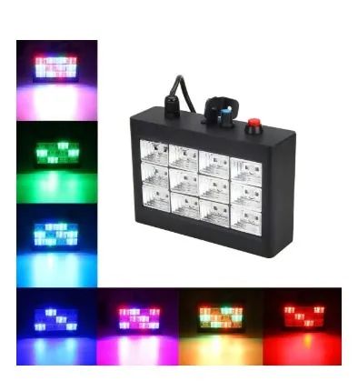 Strobo Rítmico 12 Leds Rgb 15w Dj Iluminação Festa Balada - Loja Natan Informática - Foto 5