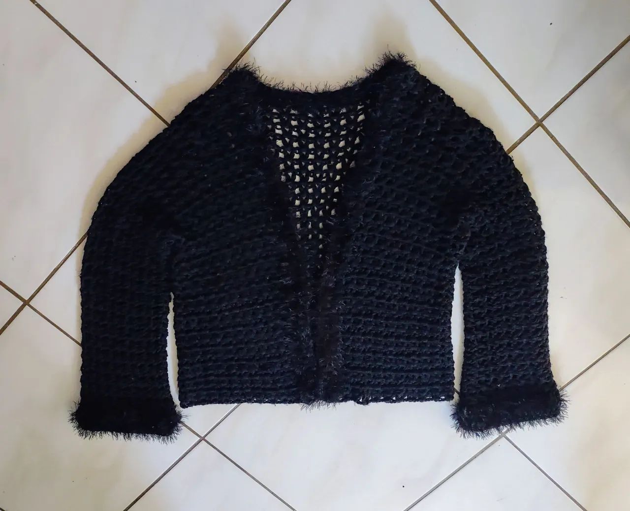 Casaco Crochê Preto - Foto 3
