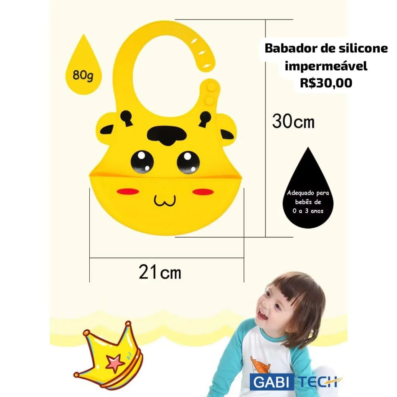 Babador de silicone impermeável  - Foto 2