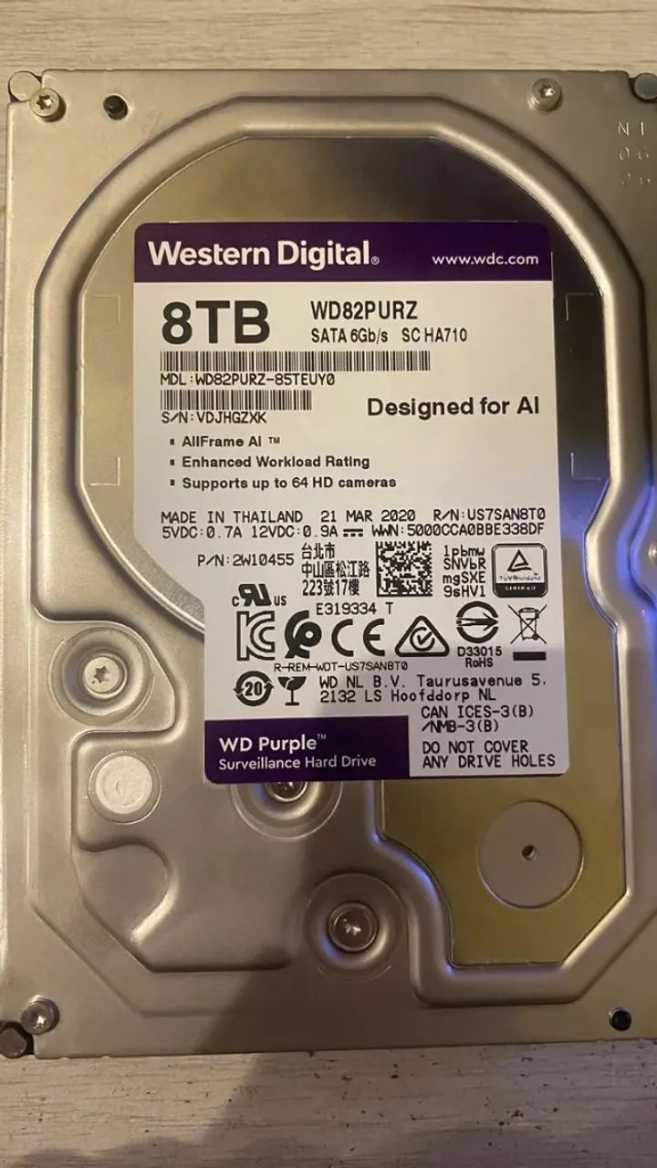 HD 8TB WD PURPLE SEAGATE