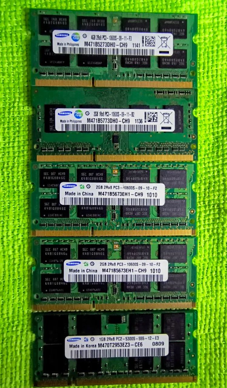 Kit de Memórias RAM Samsung - DDR3 e DDR2 | Testadas e Funcionando