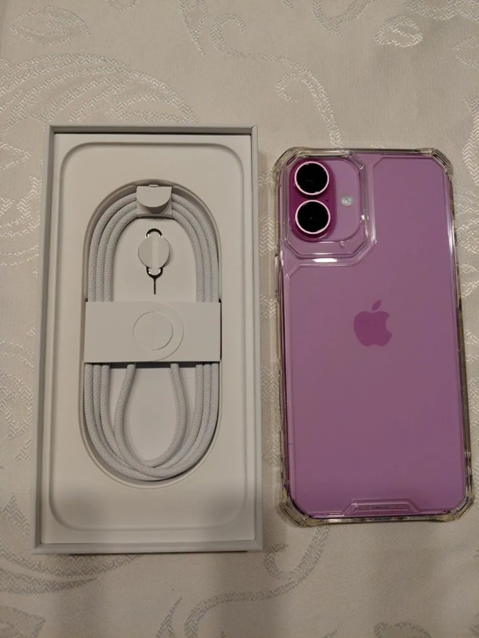 iPhone 16 Plus Apple 256GB Rosa - Estado de Novo - Bateria 100% +