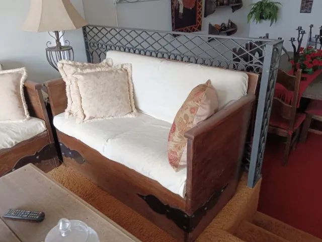 Conjunto de Sofás Rústicos - Madeira Maciça "década de 70" - Foto 2
