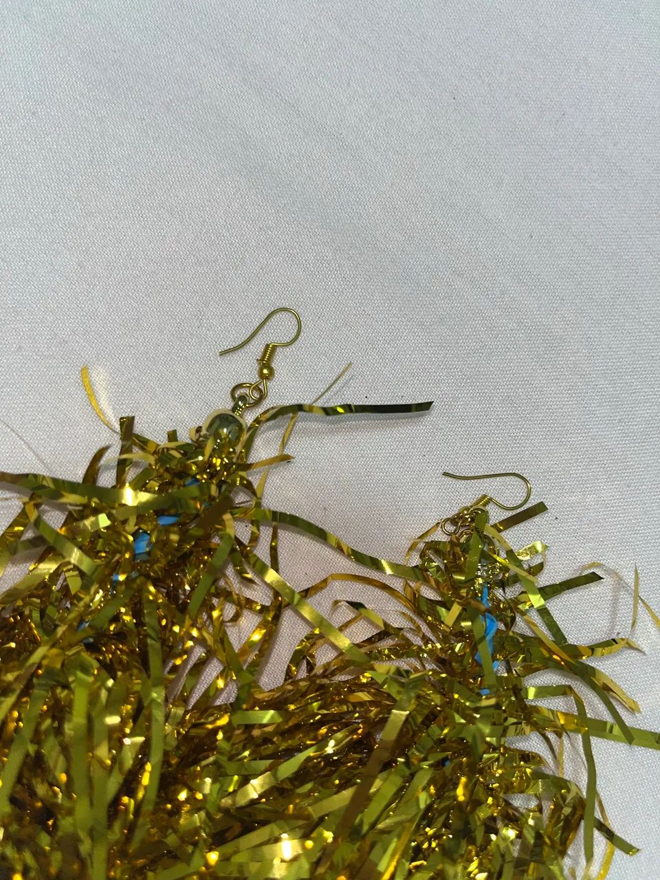 Brincos de franja Dourado + Glitter - Foto 2