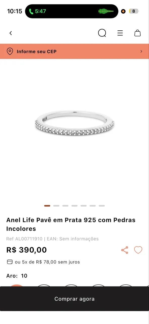 Anel Life em prata 925  - Foto 2