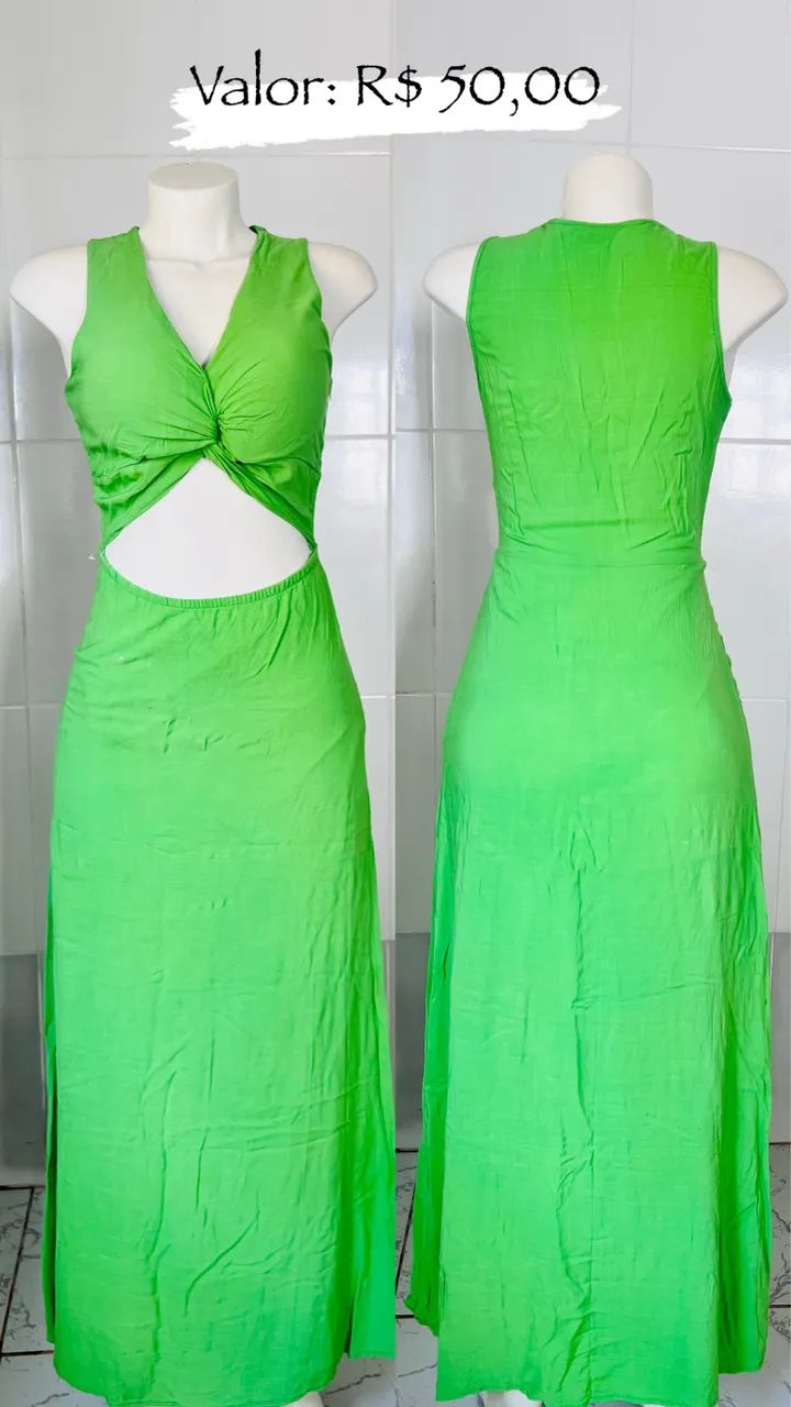 Vestido longo verde Elegante 