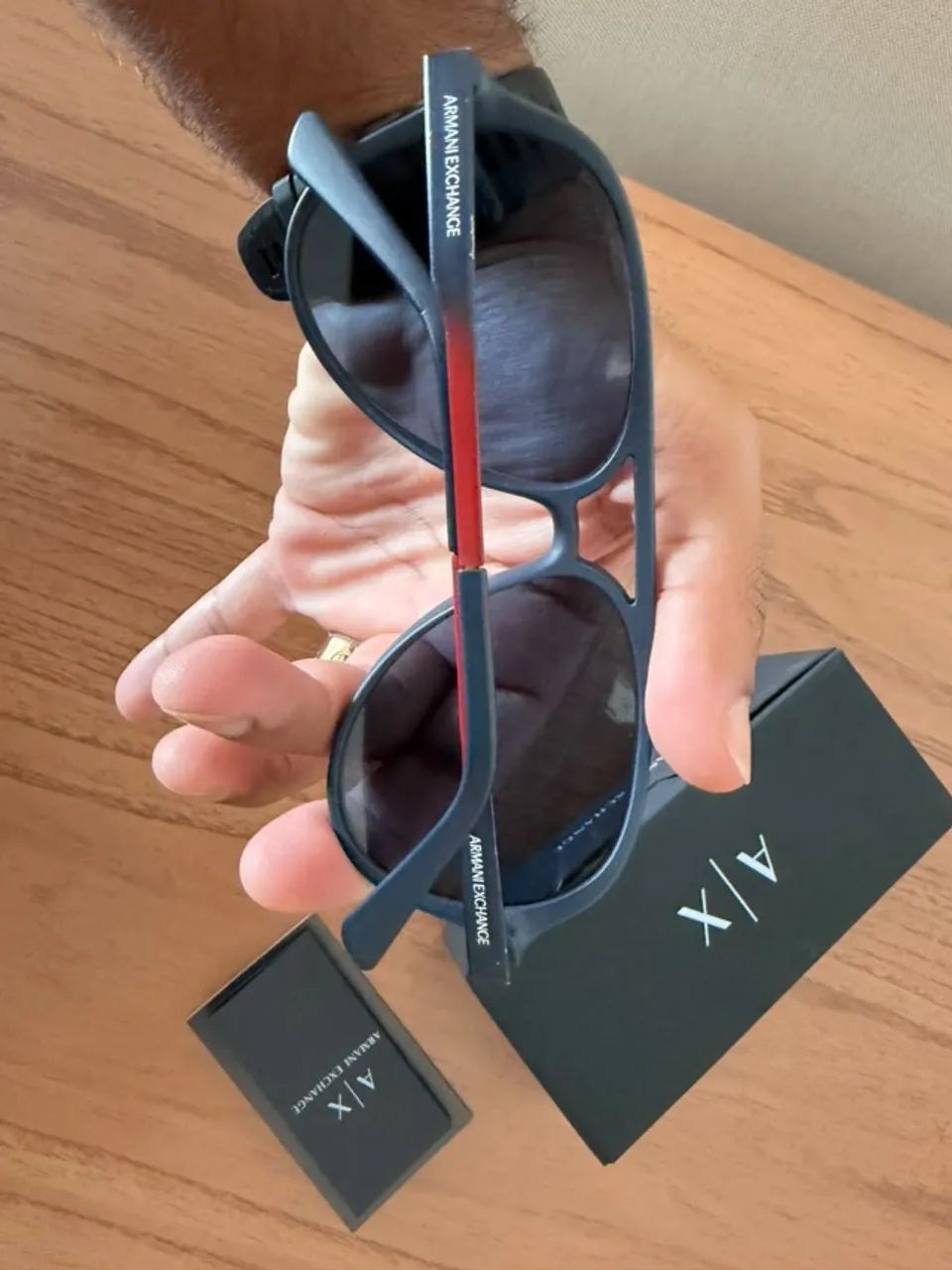 Óculos de sol Armani Exchange AX4133S azul com caixa - Foto 2