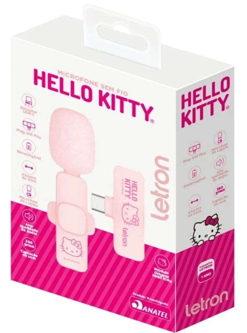 Microfone de lapela hello Kitty novo 