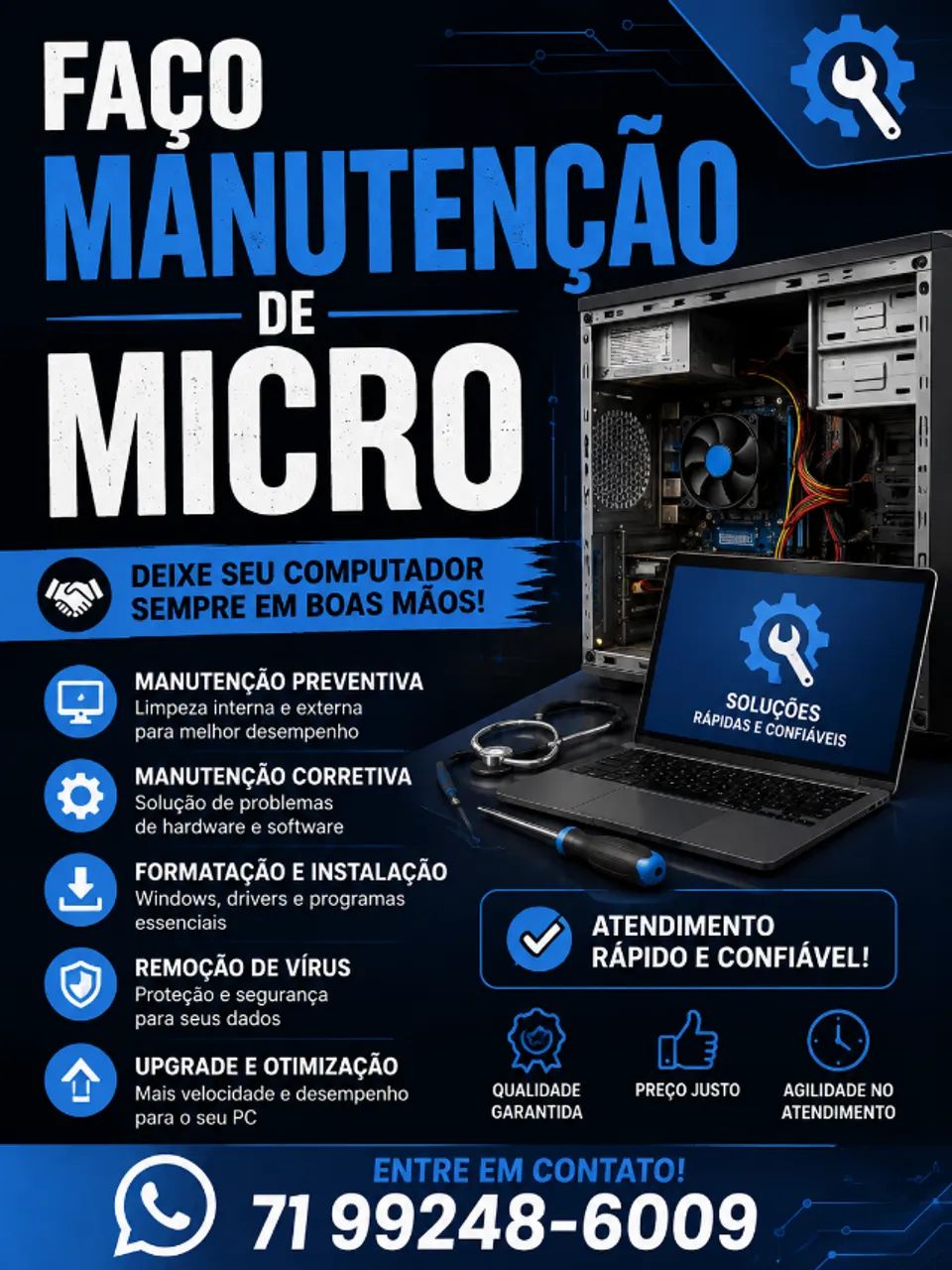 Faço formatação e cartazes a mão, *