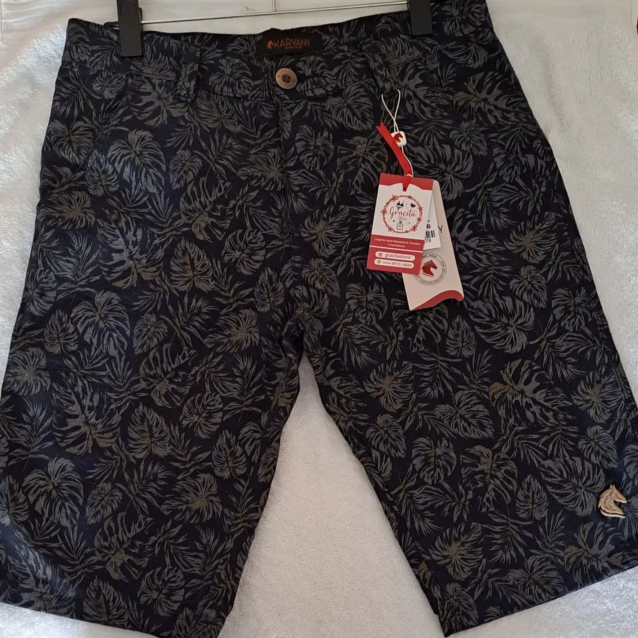 Bermuda Estanpa Folhas 