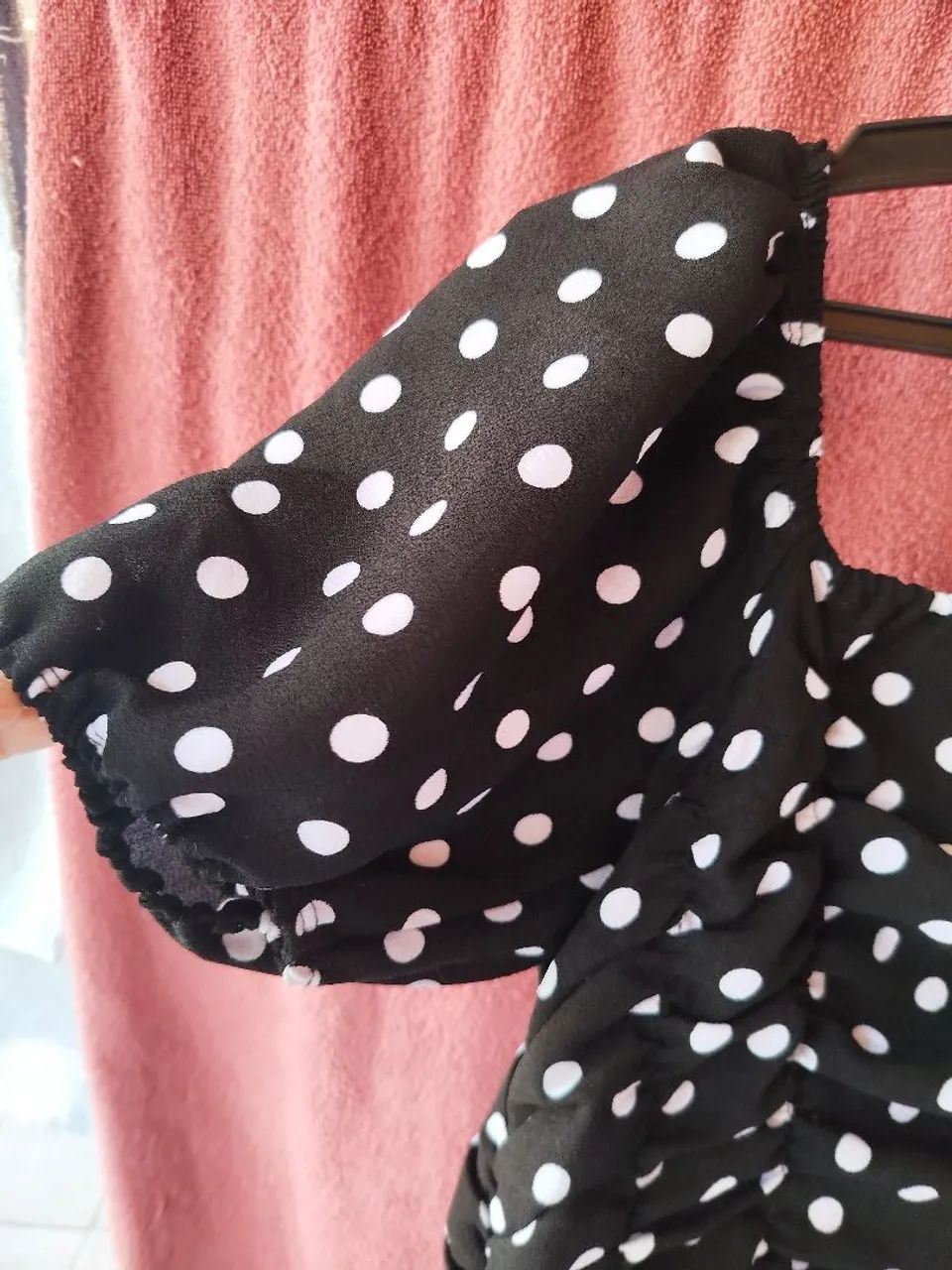 Vestido Drapeado bolinhas -zara - Foto 4