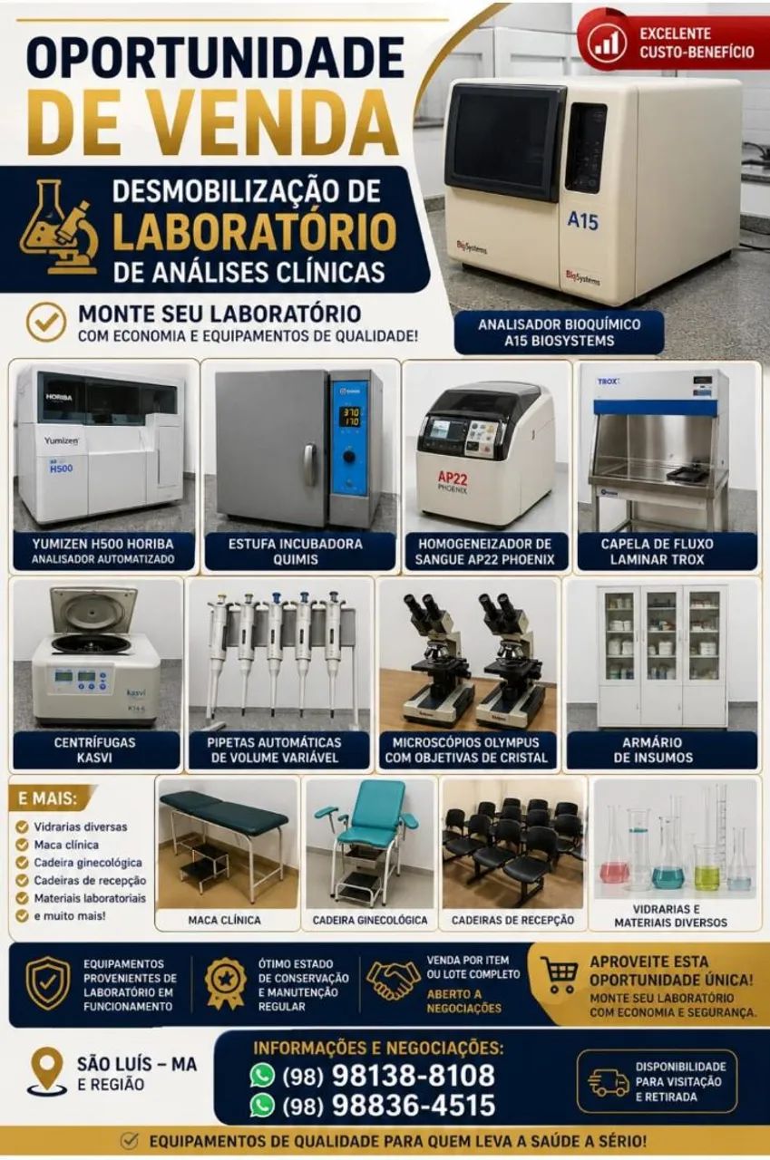 Equipamentos de Laboratório de Analises Clínicas 