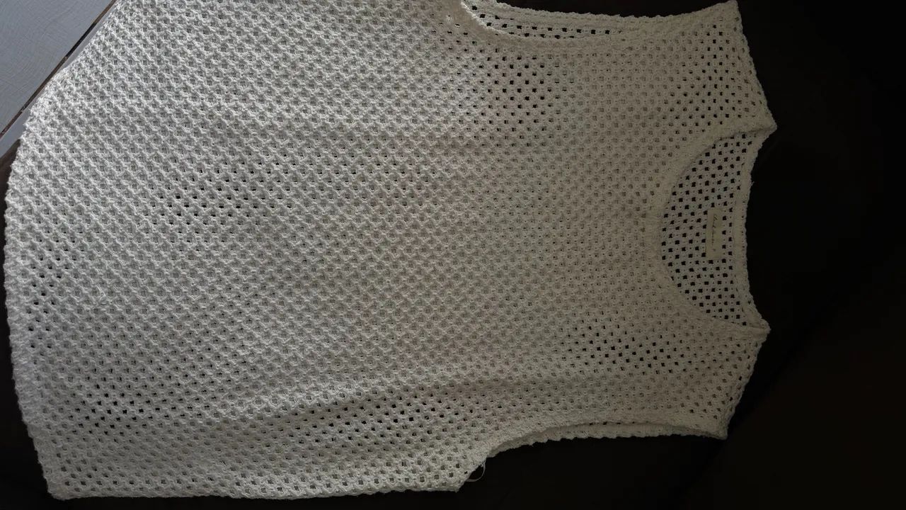 Regata crochê masculina branca  - Foto 2