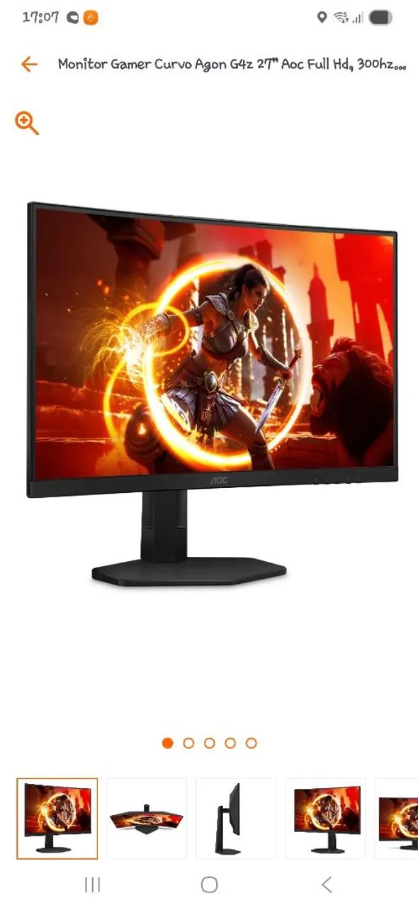 Monitor gamer AOC AGON Curvo 27p - Foto 4