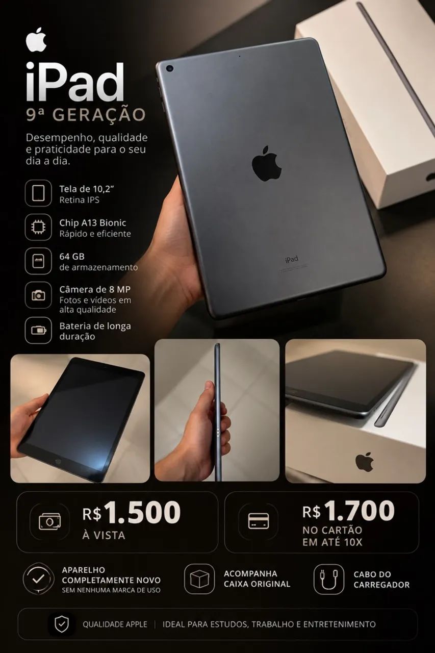 iPad 9º geração, 64gb 