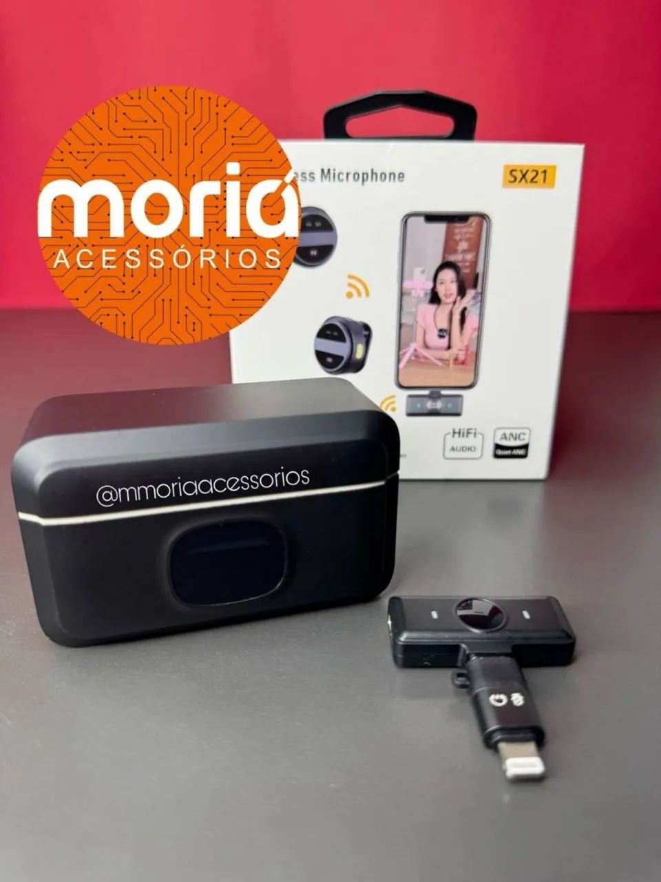 Microfone Lapela Duplo Sem Fio 2 em 1 tipo C e iPhone  - Foto 4