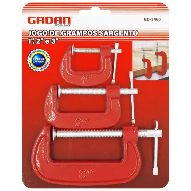 Jogo De Grampos Sargento Com 3 Peças - Foto 3