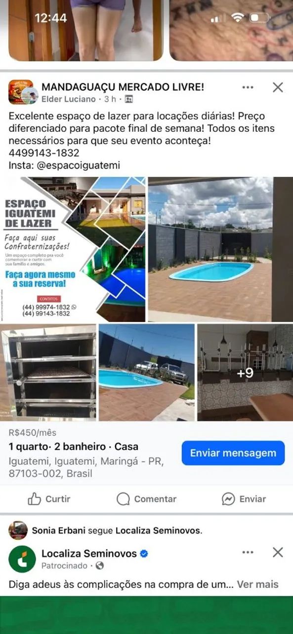 Vendo linda área de lazer