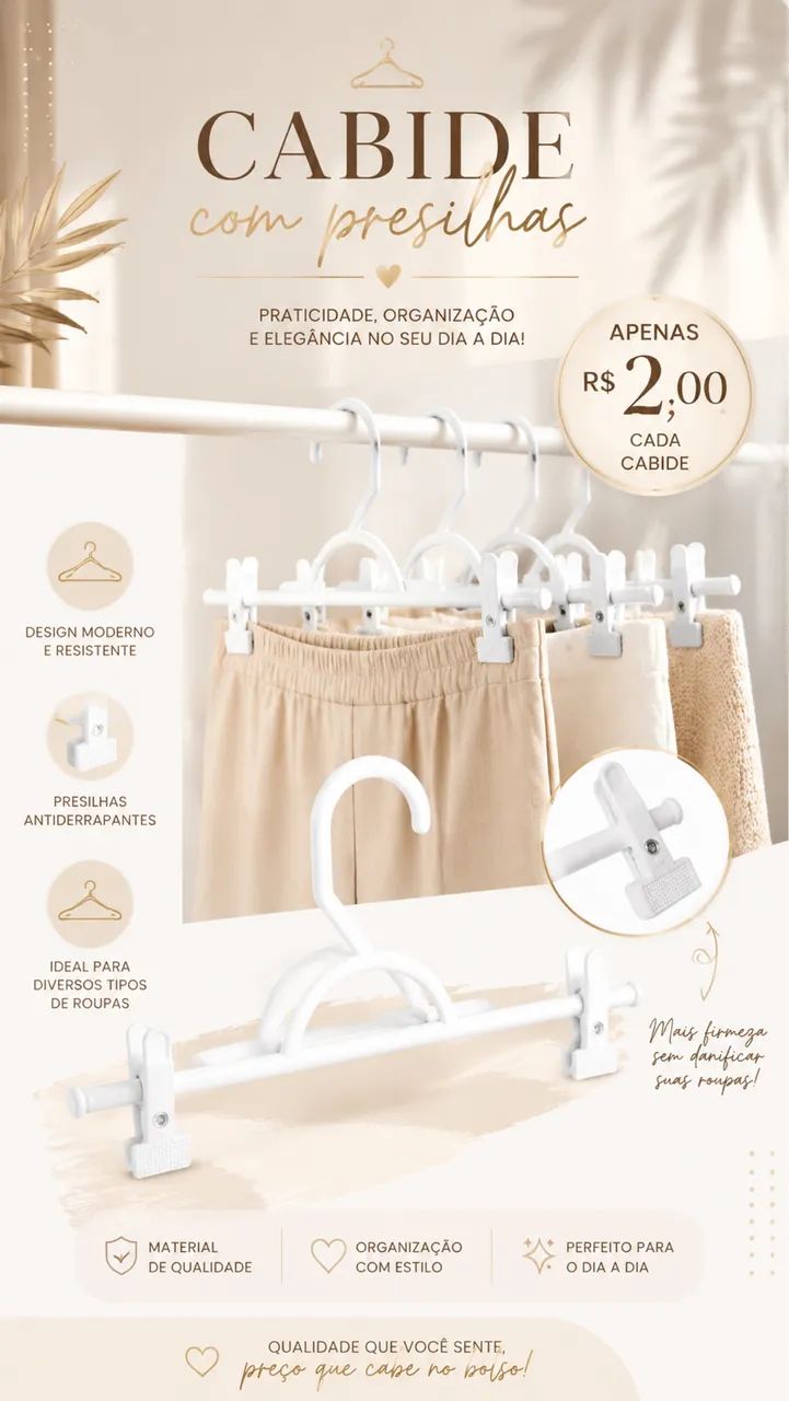 Cabide Branco NOVO