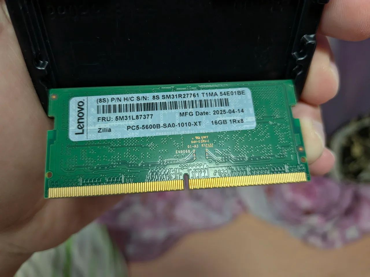 Memória RAM 16GB DDR5 5600MHz SODIMM Zilia (Original Lenovo