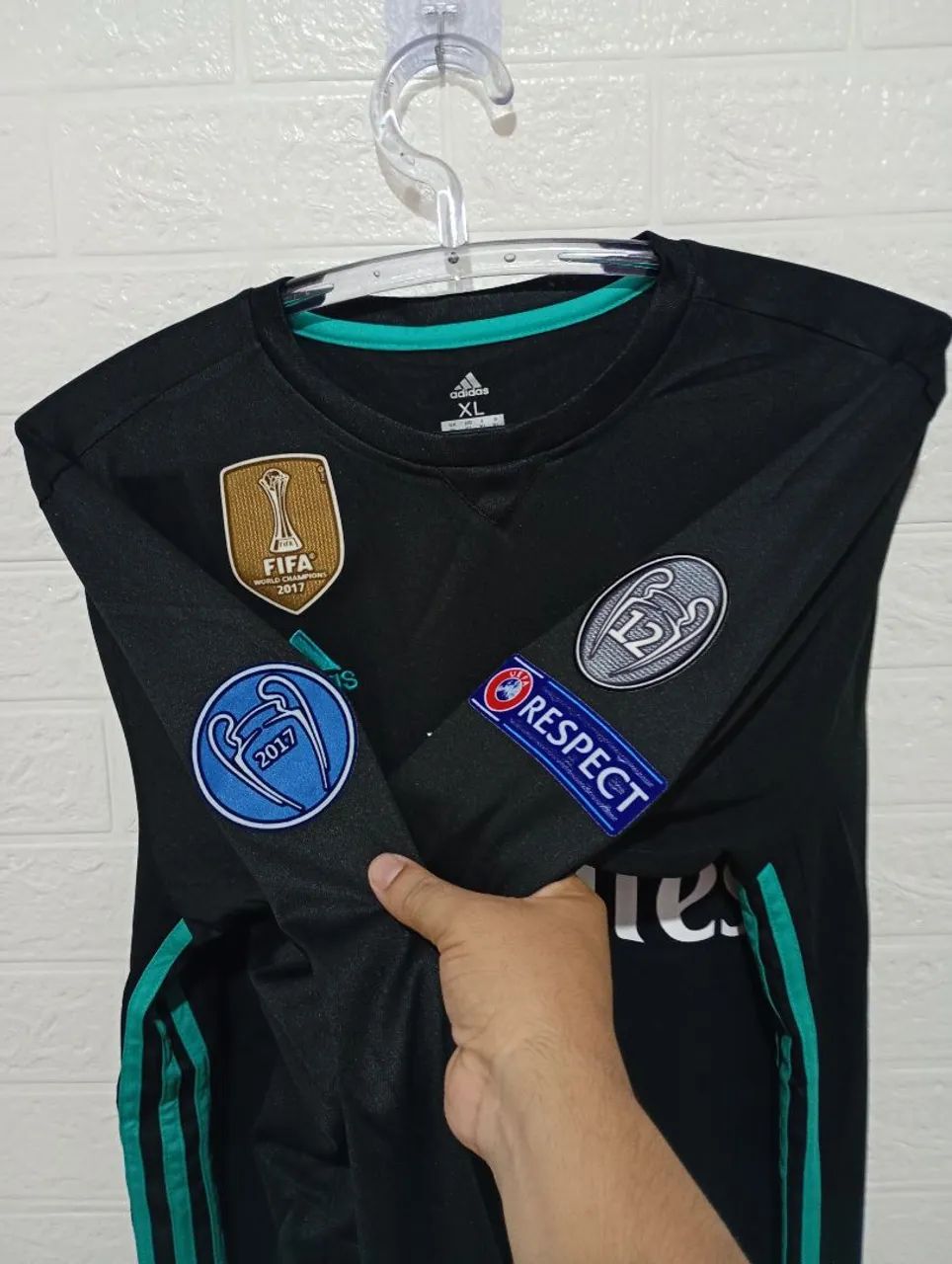 CAMISA RETRÔ REAL MADRID 2017/18 RONALDO 7 MANGA LONGA MASCULINO