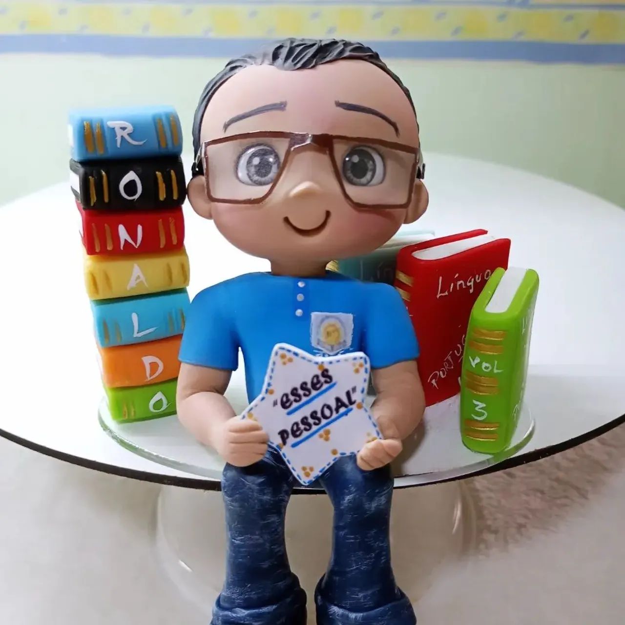 Topo de Bolo professor em Biscuit.