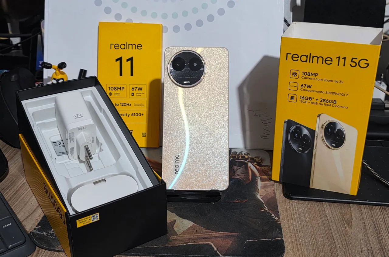 Smartphone Realme 11 5G - 256GB - Glory Gold - Foto 5