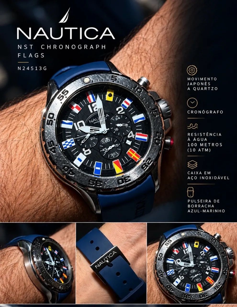 Relógio - NAUTICA NST CHRONOGRAPH FLAGS