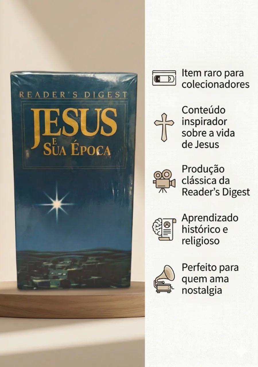 Fita VHS Documentário "Jesus e Sua Época" - Reader's Digest (Lacrado)