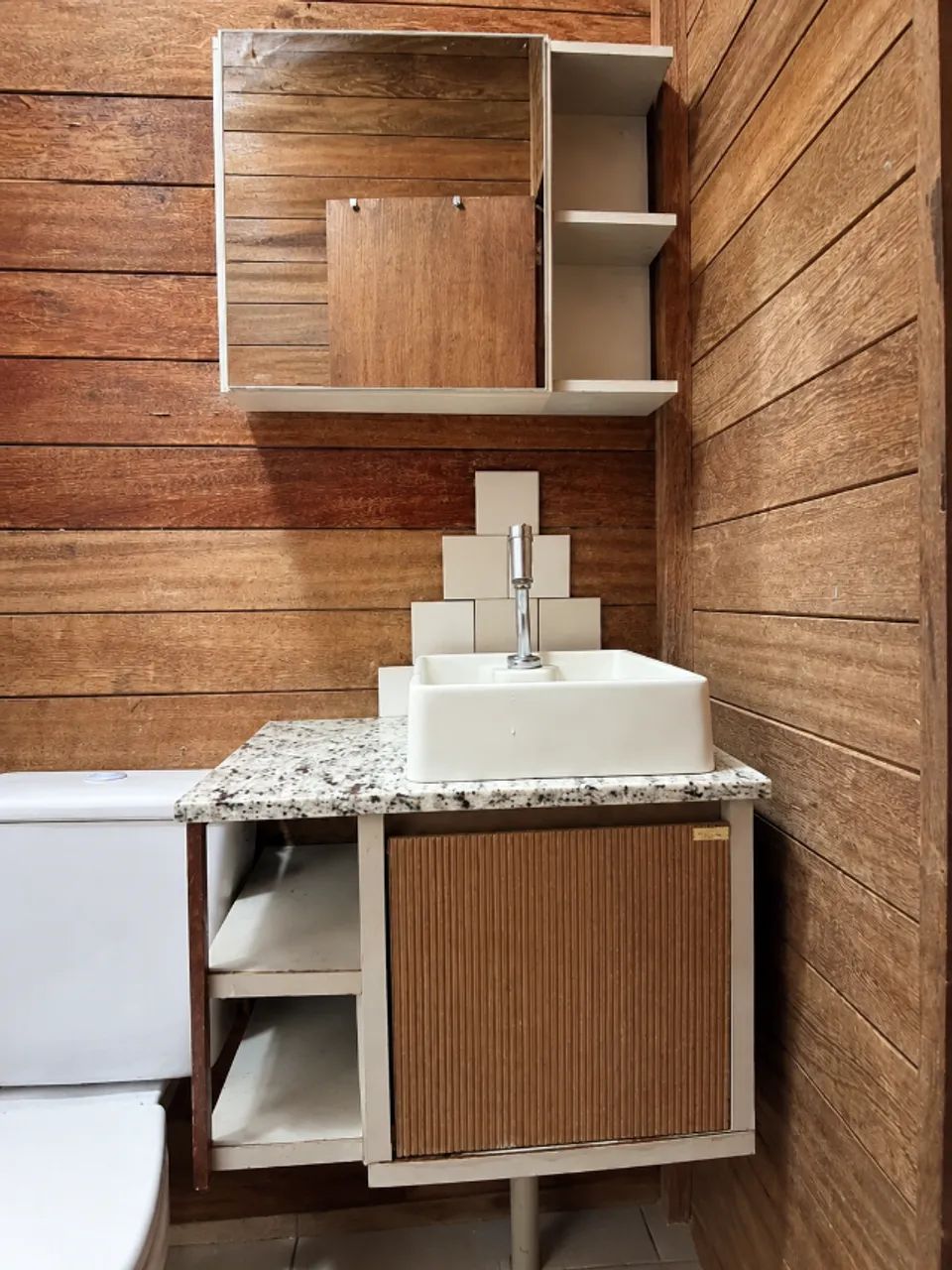 Conjunto Completo para Banheiro com Cuba e Espelho