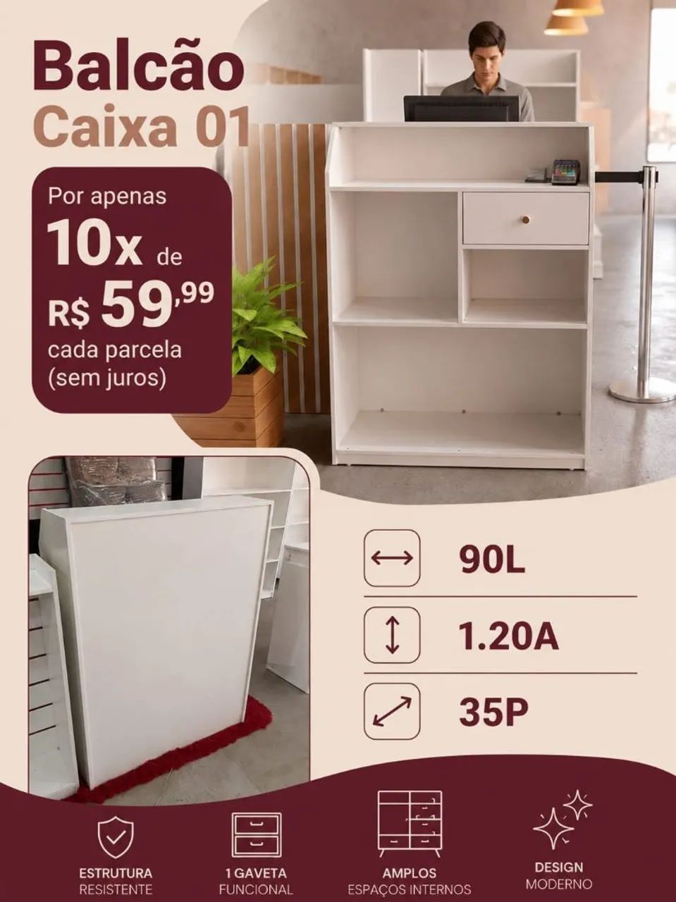 J.E do balcão em mdf 