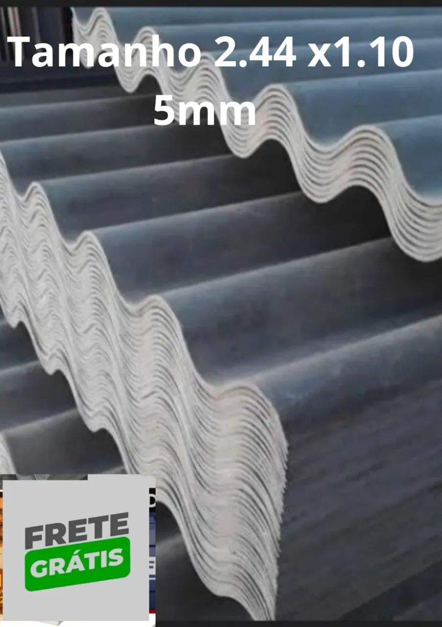 Telha de fibrocimento casalit 2.44x1.10 5mm com frete grátis e parafusos grátis 