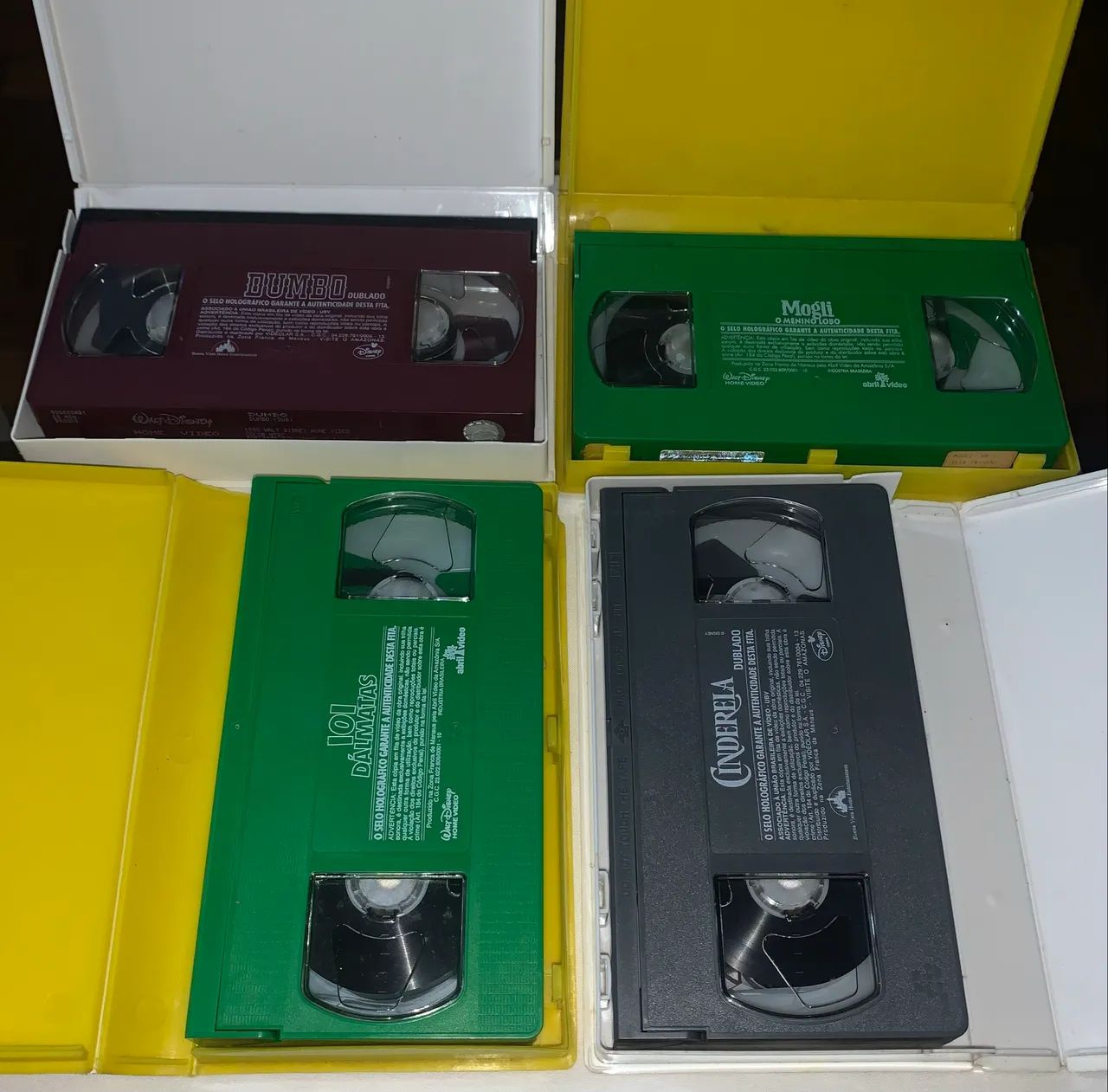4 fitas Vhs Disney Clássicas Cinderela 101 Dálmatas Dumbo e Mogli  - Foto 3