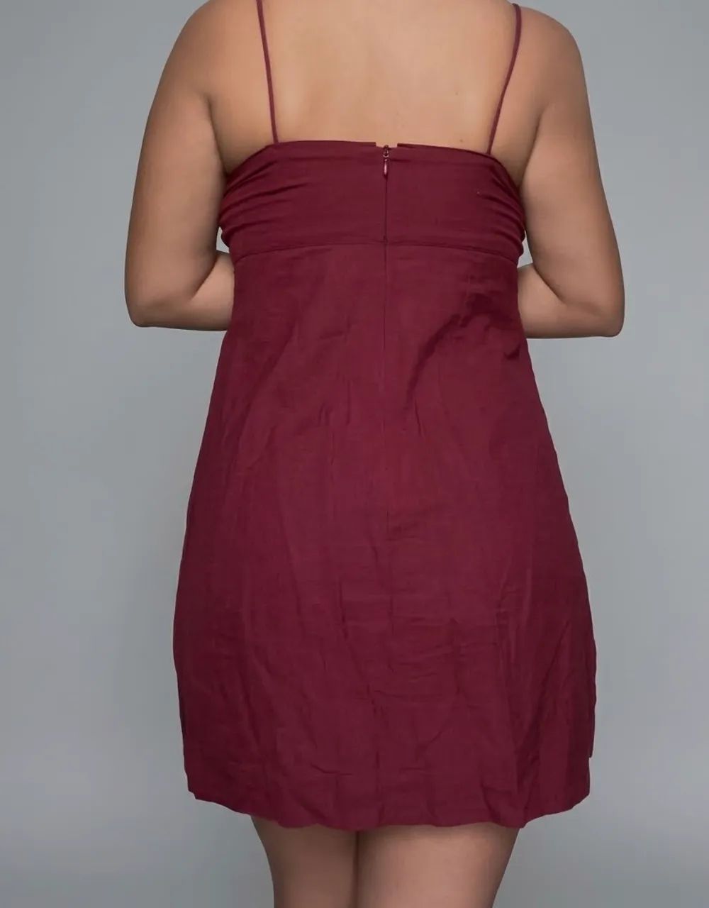 Vestido de linho vinho - Foto 3