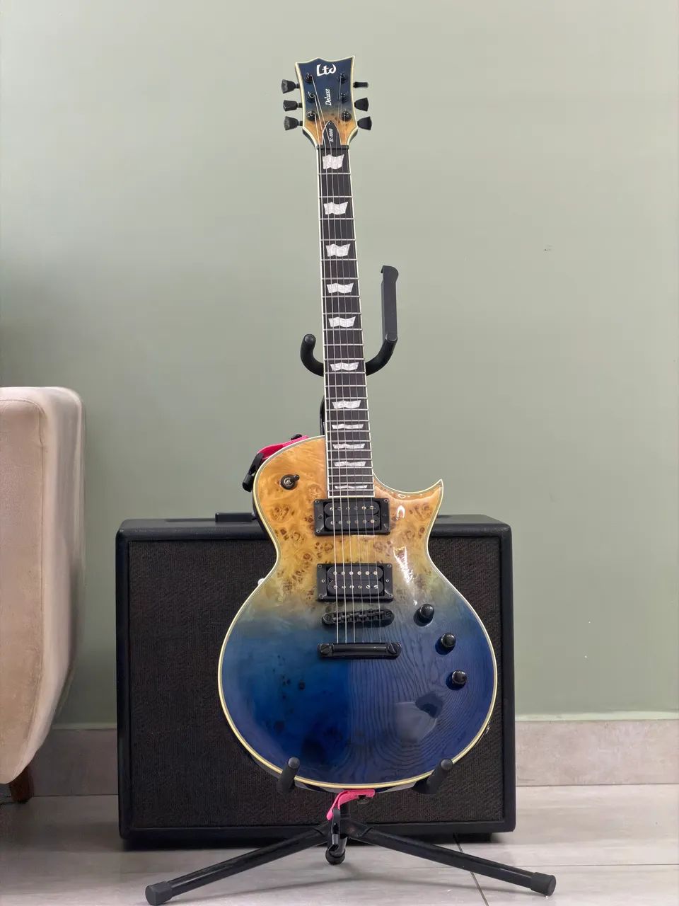 LTD EC-1000 BURLED - BLUE NATURAL FADE