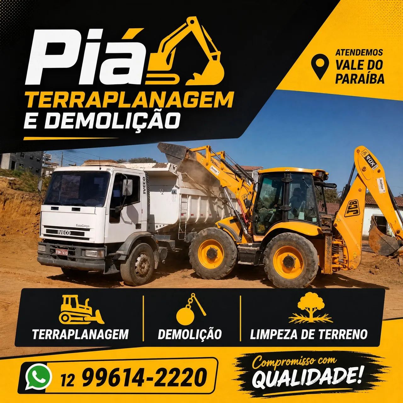 Terraplanagem demolição e limpeza