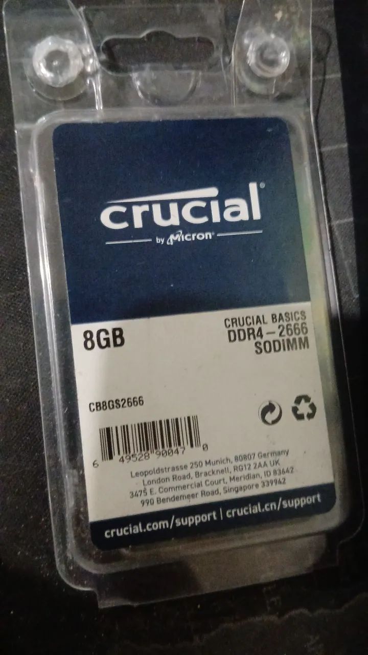 Memoria ram ddr4 8gb 2666