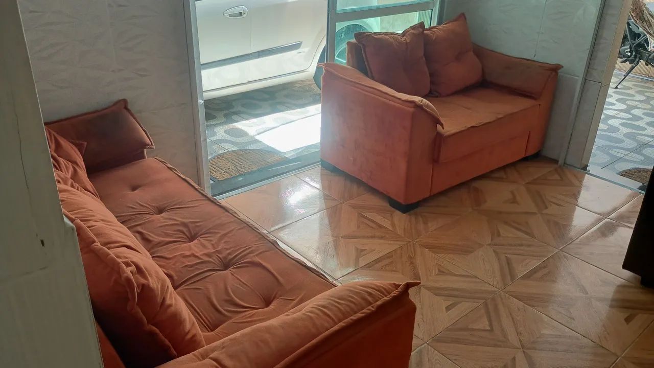 Vendo sofá semi novo e rack - Foto 3