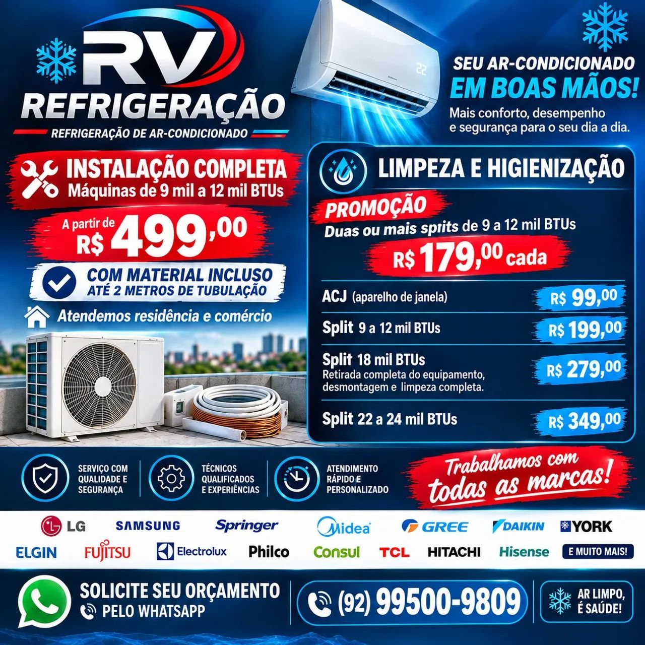 Vendo limpeza de ar e instalação 