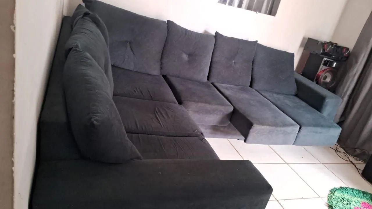 Sofa Azul Marinnho de Canto - Foto 2